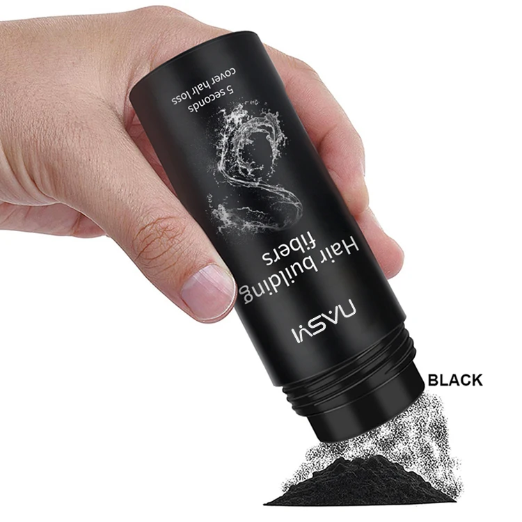 

Private Label Organic Vegan Thickening Loss Concealer Hair Fiber Powder Hair Styling Growth Hair Powder, Black