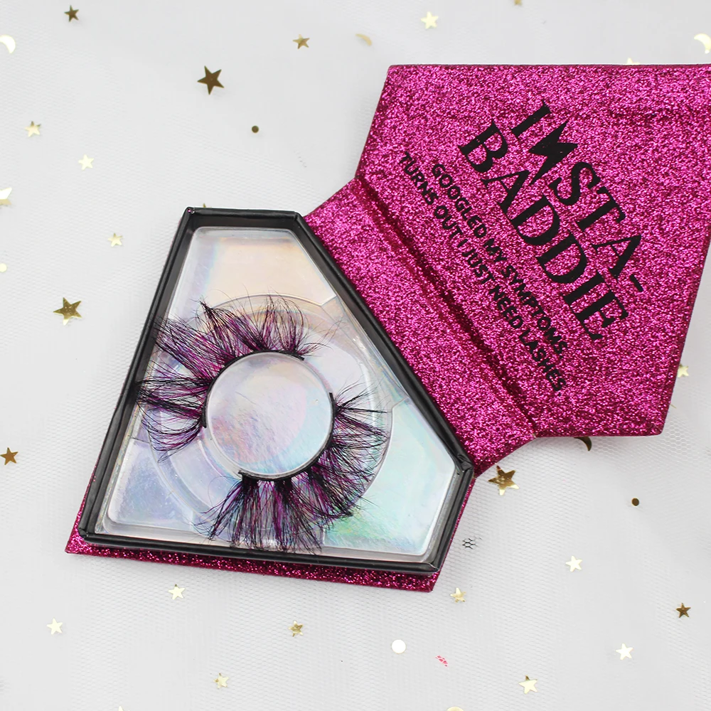 

3d mink lashes with custom box false mink eyelash, Black