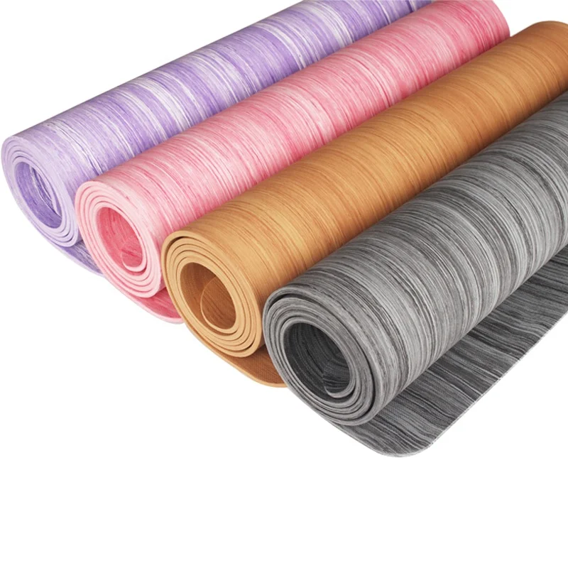 

Wholesale New Products Custom Logo Printed POE Yoga Mat Eco Friendly Anti-slip Exercise Mat Fitness Equipment Supplier, Pink, purple, wood, dark grey