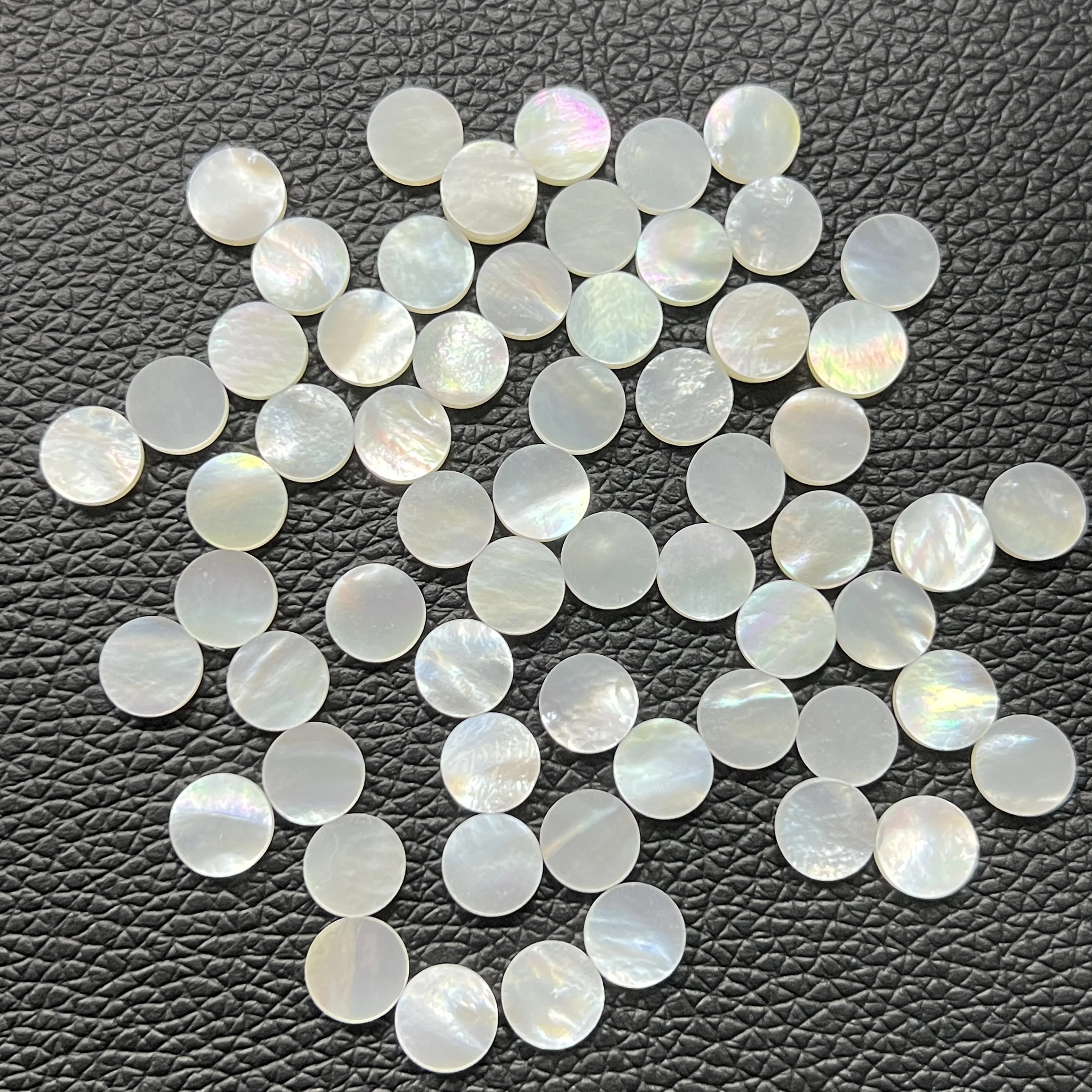 Small Size 8mm MOP Discs Double Flat Round Natural White Mother of Pearl Shell Stones