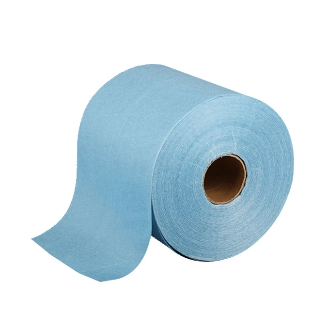 

BCS Nonwoven fabric industrial cleaning wipes roll paper for Machine wipe, Blue