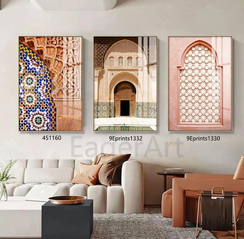 

Custom Islamic Art Arabic Calligraphy Wall Art Islamic Crystal Porcelain Painting Print Mosque Al-Islam Wall Decor