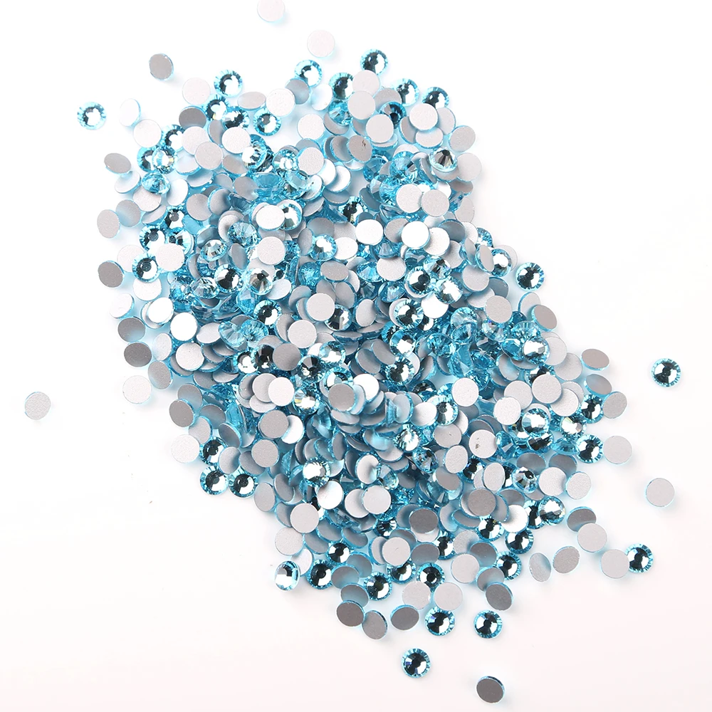 

Honor of crystal In Bulk SS4 Aquamarine 1440pcs Non Hotfix Flat Back Rhinestones