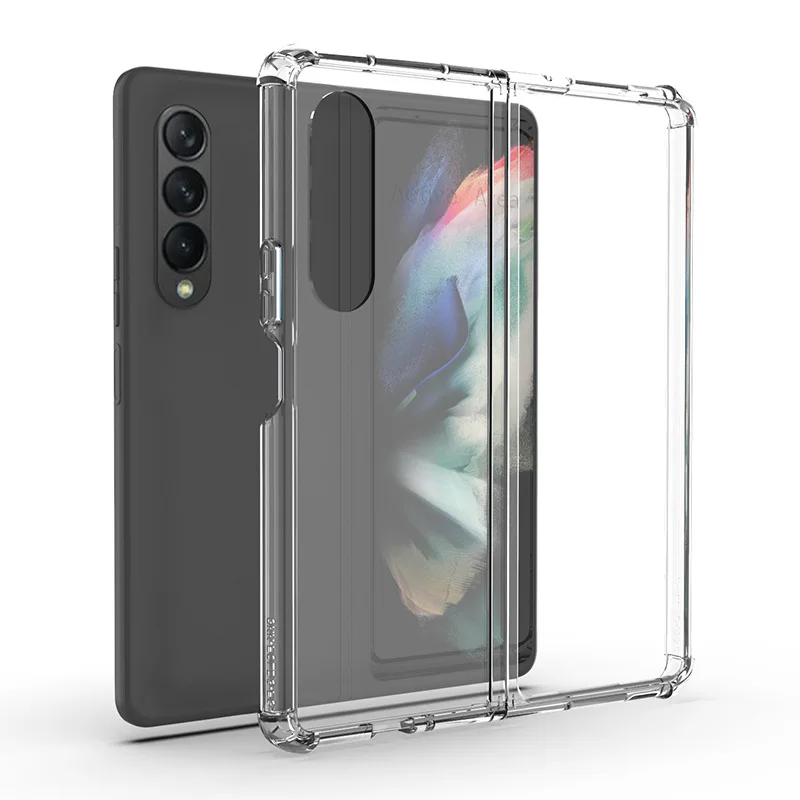 

2021 Wholesale Transparent Hard Pc Blank Phone Case Full Protection Cover For Samsung galaxy Z Fold 2 3