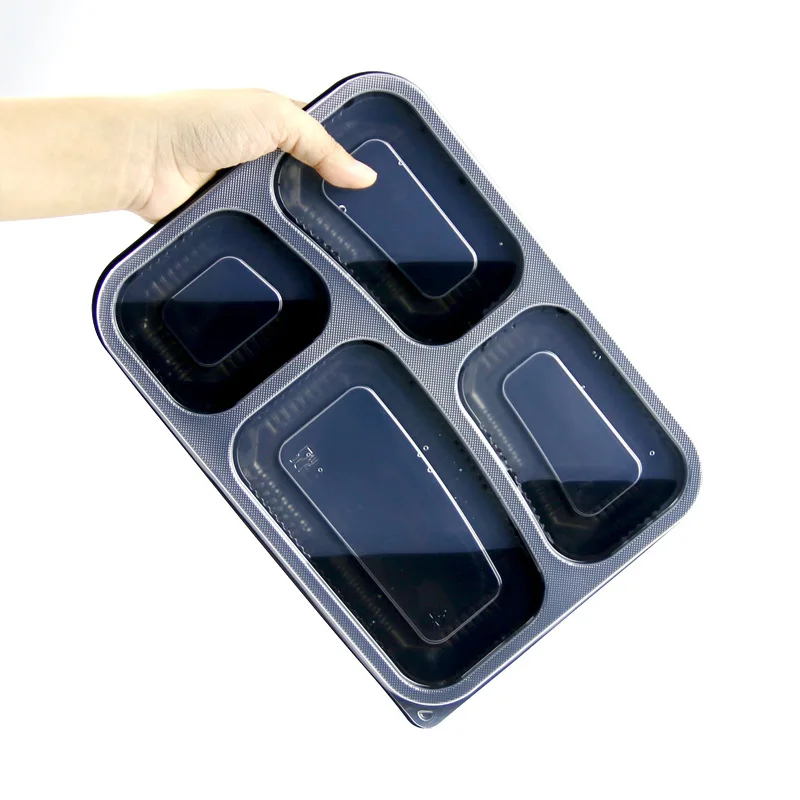 

Wholesale Disposable Lunch Box Four Compartments Food Storage & Container Plastic Fast Take Away Food Containers