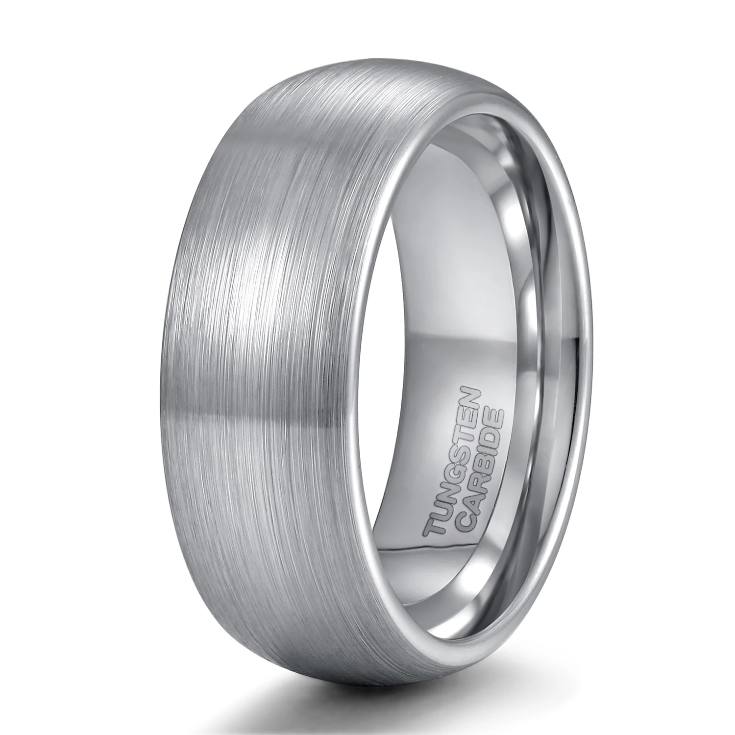 OAHLAN Tungsten Carbide Rings Domed 6mm 8mm Fashion Jewelry Trendy Men Silver Color Brushed Wedding Bands Dropshipping