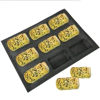 

baking molds silicone glassfiber Baking bread molds Breathable bakery molds square baking pan bread loaf pan 9 loaves