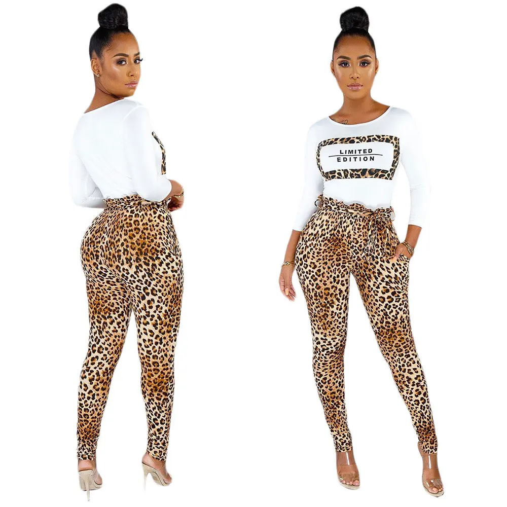 

91103-MX78 sehe fashion picture leopard print jumpsuits women 2019