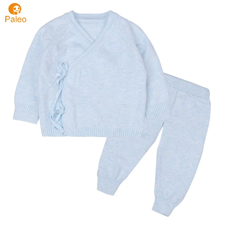 Factory Custom 100% cotton knitted baby clothing set for boy girl