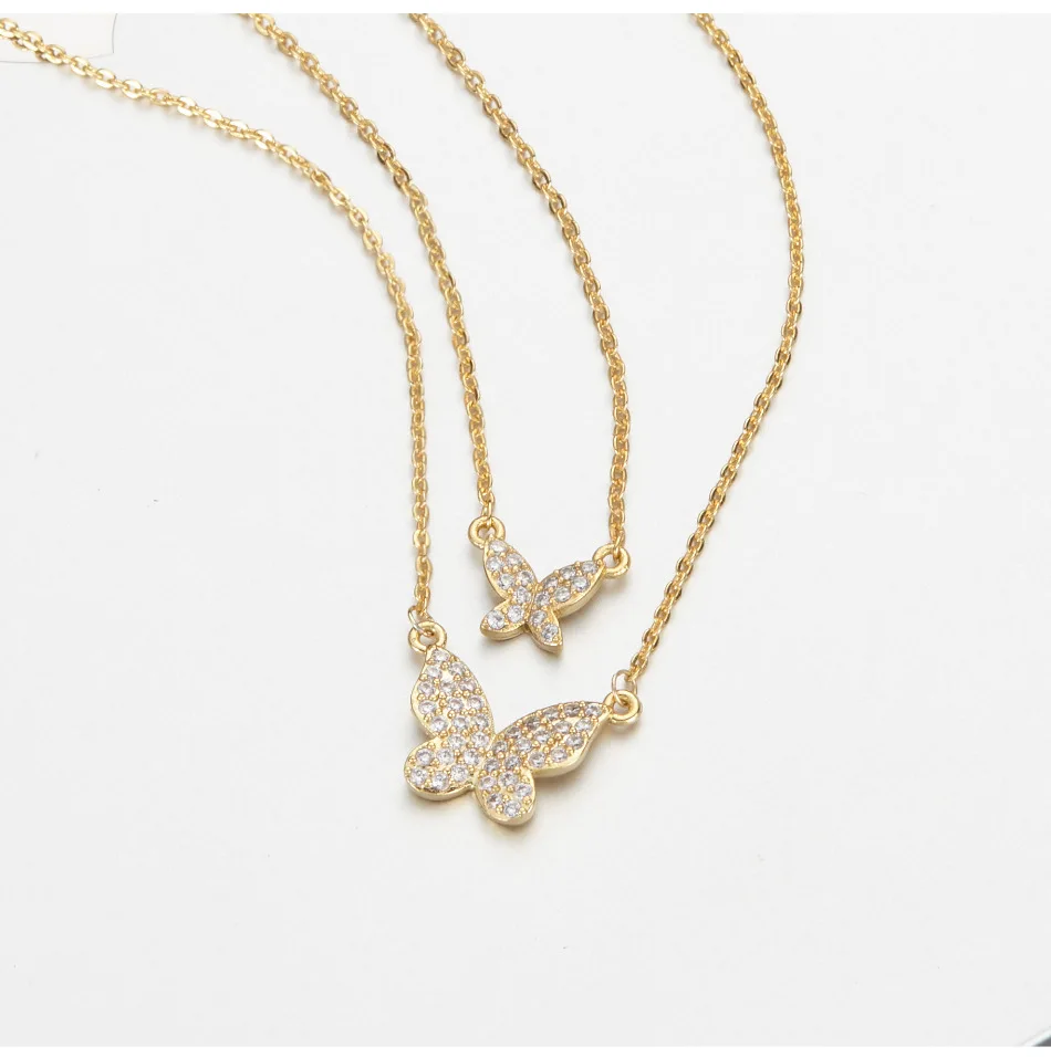 

Double Layer Butterfly Necklace New Female All-match Clavicle Chain Necklace