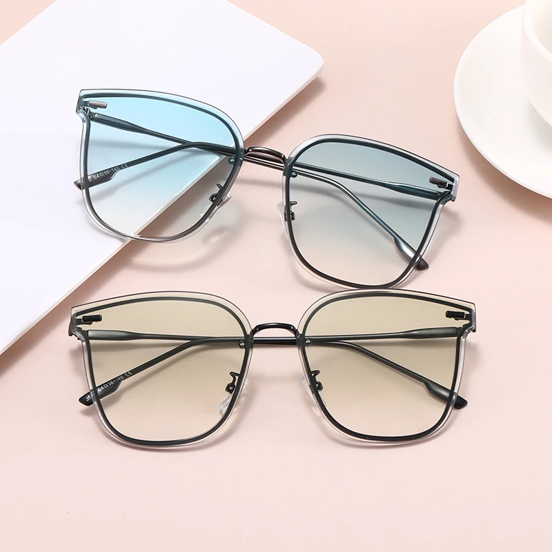 

Superhot Eyewear 21269 Fashion Cateye Sun glasses 2021 Newest Design Metal Frame Shades Gradient Lens Sunglasses