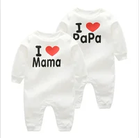 

I Love Papa Mama long sleeve printed sleepers baby pajamas