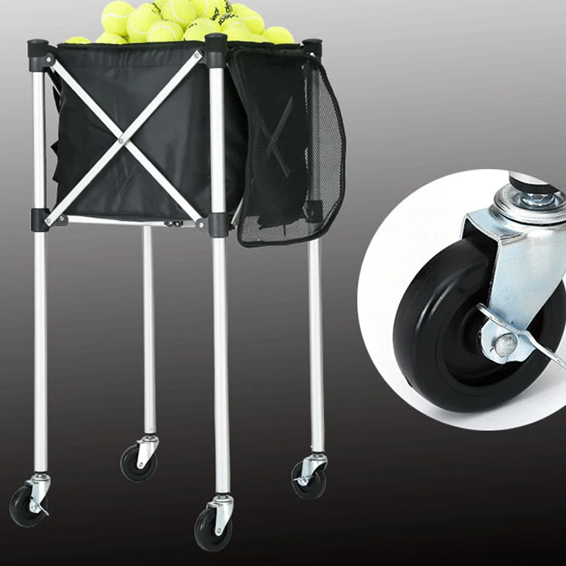 

Customized Aluminium large storage Tennis Ball Trolley Ball basket Cart with Carry Bag, As picture
