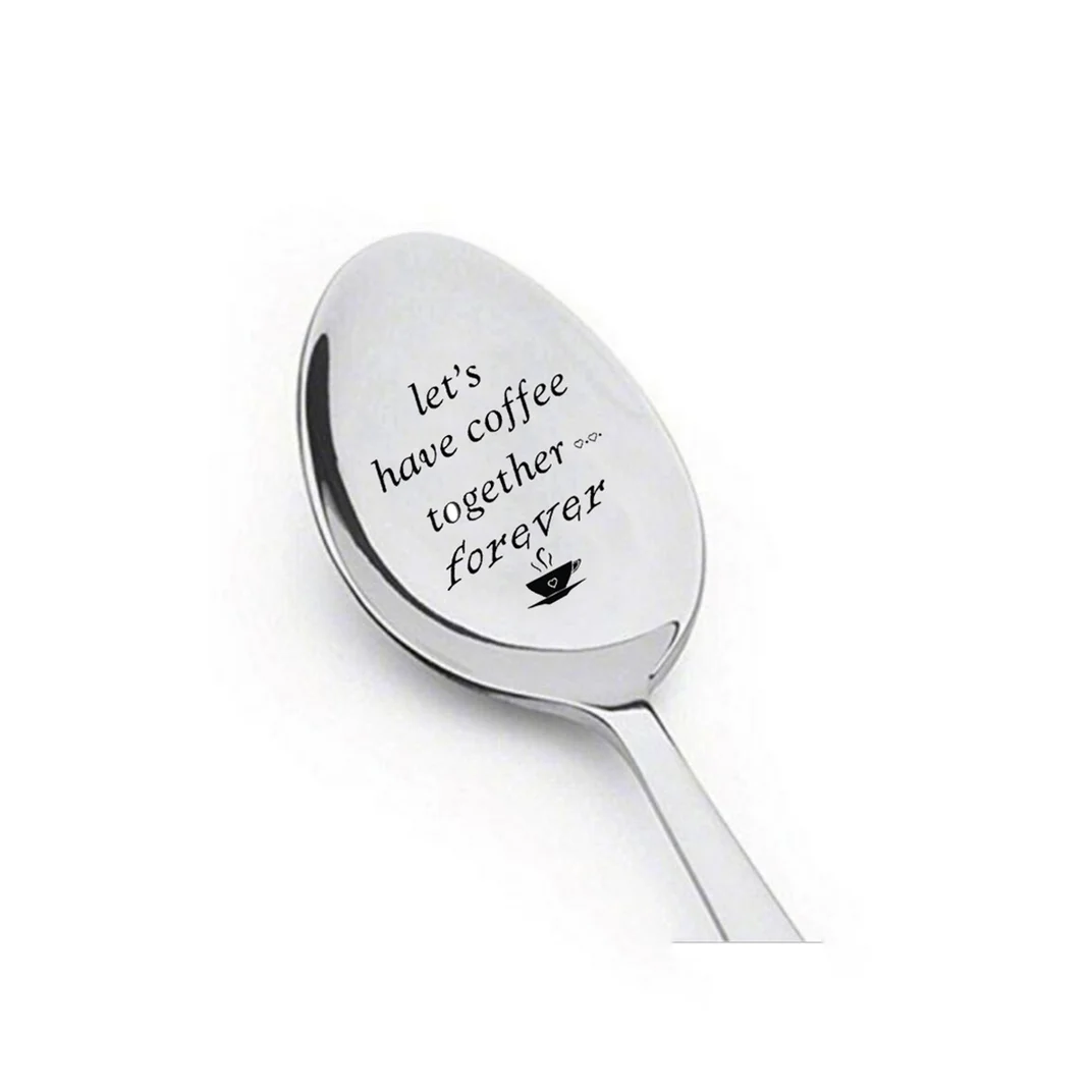 

Personality Customized Coffee Spoon Laser Engraving Stainless Steel Spoon, Natural