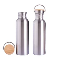 

Stocked no minimum Most popular no minimum sport single wall 304 18/8 stainless steel bottle with bamboo lid