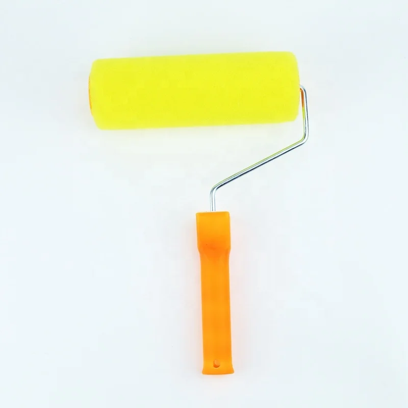 

2022 Yellow Sponge Material Plastic Handle Paint Roller Foam Paint Brush