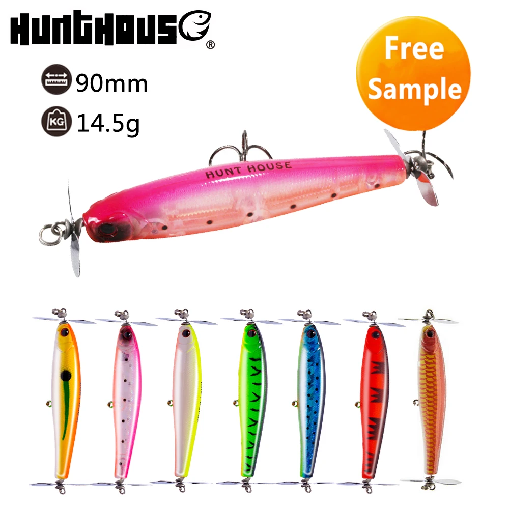 

Hunt House 0.3mm super thin stainless steel counter-ratation blades saltwater lure, 5 colors