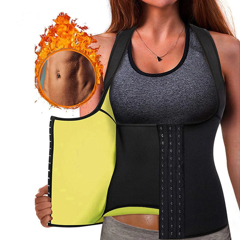 

Neoprene Waist Trainer Sauna Sweat Vest Tummy Trimmer Belt Slimming Waist Cincher, Black