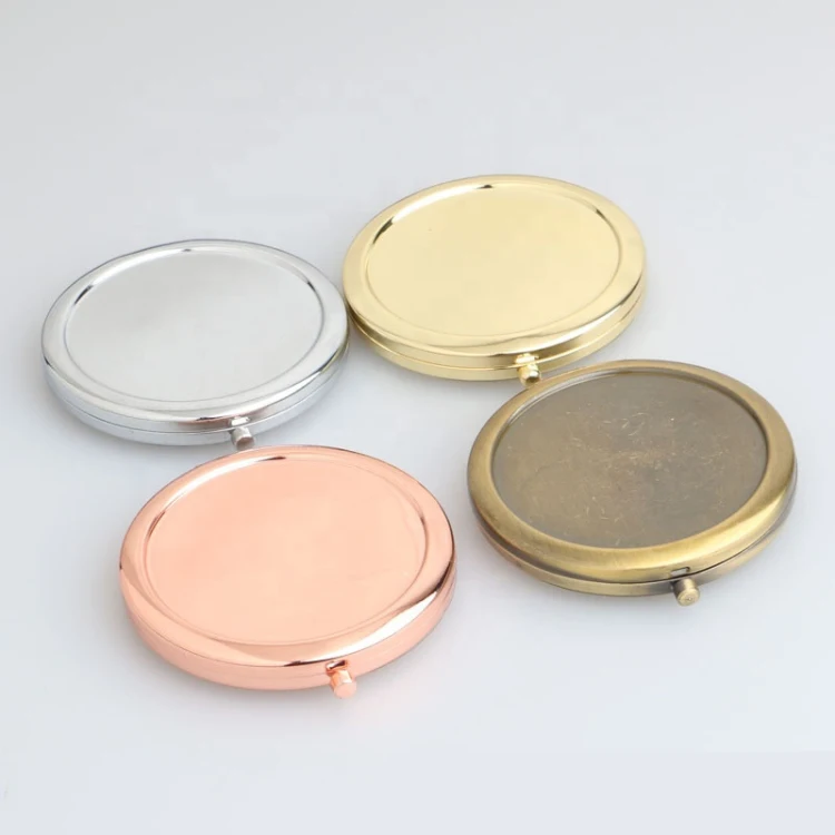 

Rose gold sublimation blank compact pocket mirrors , Cosmetic make up Small hand Round mirror, Silver,gold,rose gold