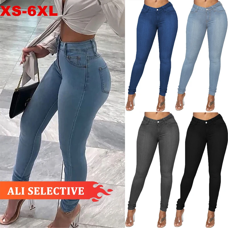 

TR2023 Factory Supply New Arrivals High Waist Plus Size Pants & Jeans Women Jean Pants Denim Jeans, As show