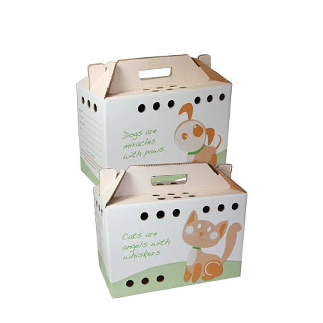 Printing High Quality Corrugated Cardboard Pet Carriers Wholesale Cat