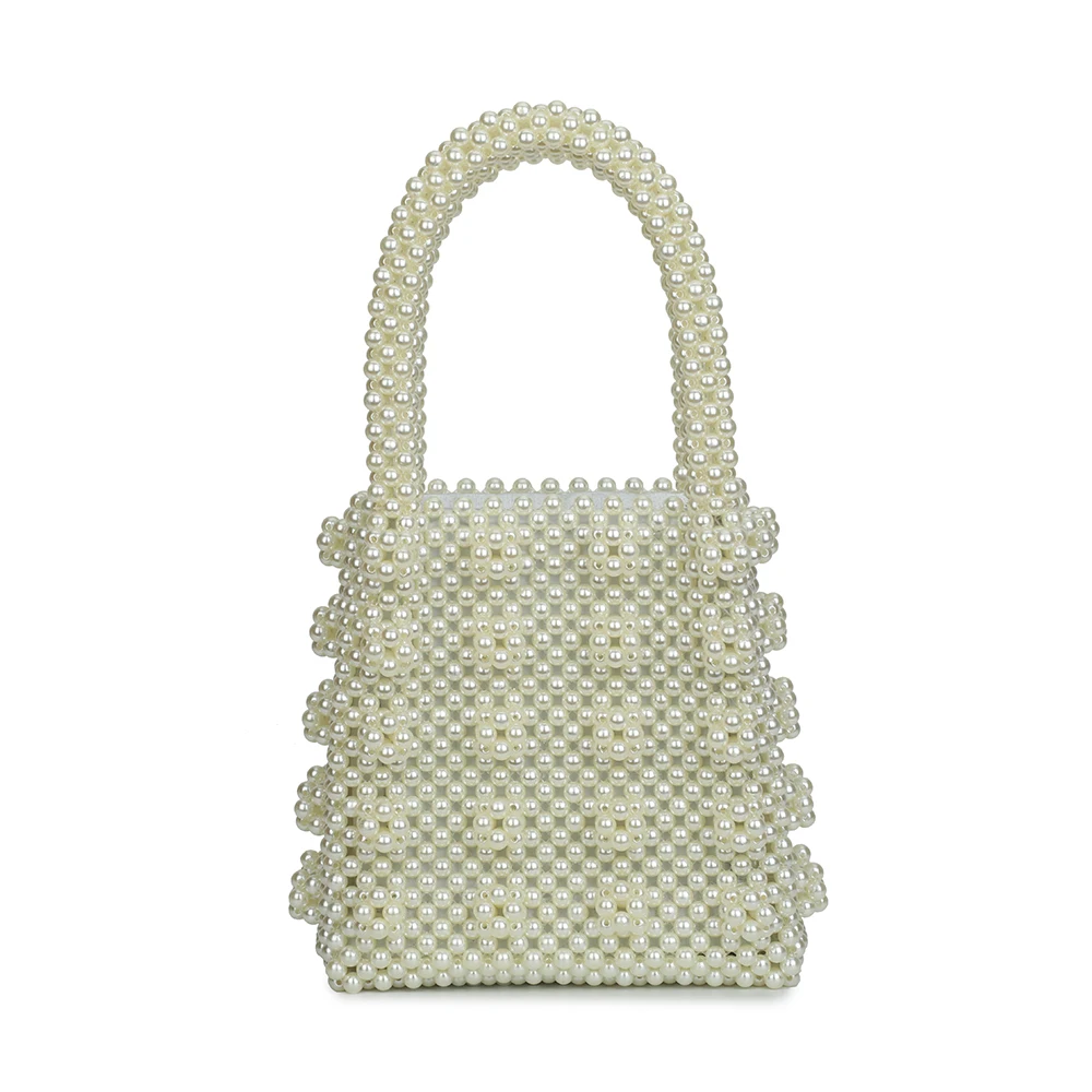 
Fashion Elegant Shrimps Cream Faux Pearl Bag Women Fashion Bag Ladies Handbag Beaded Evening Bag for Women 