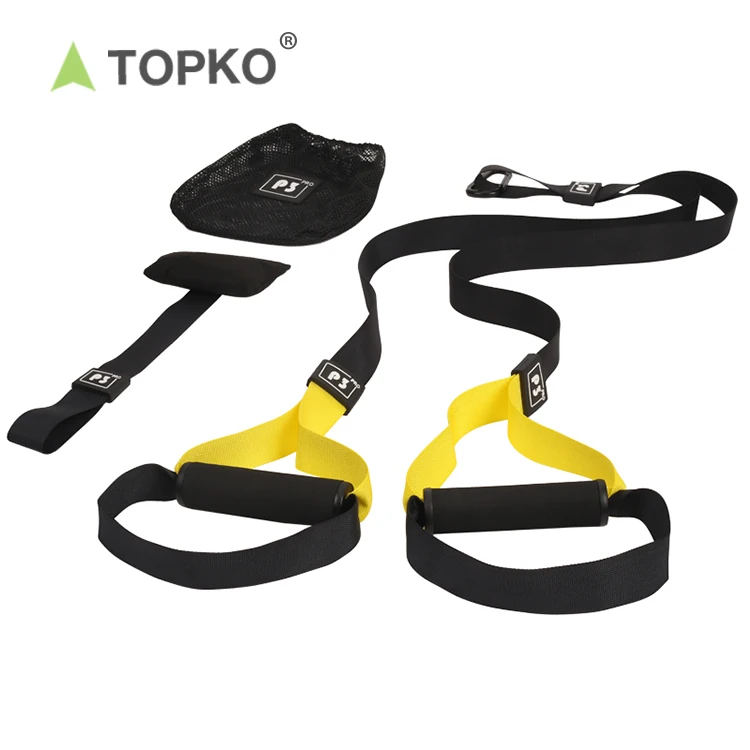 

TOPKO wholesale high quality all body workout exercise gym fitness P2 Suspension Trainer Kits, Green, blue, orange or customize