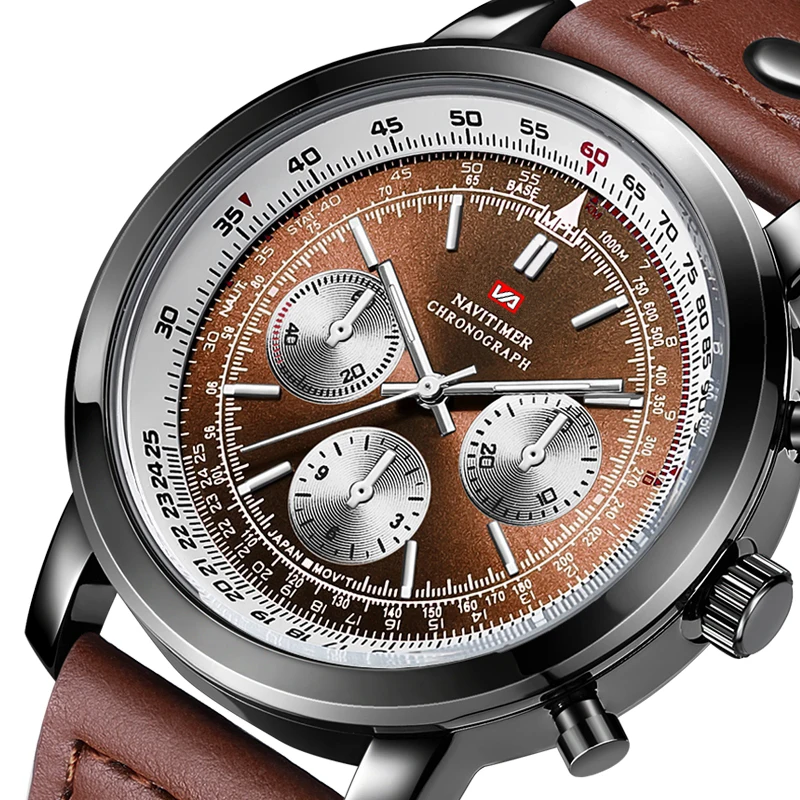 

Factory Direct Sale Men's Sport Pilot Aero Chronograph Waterproof Watch, 4 colors