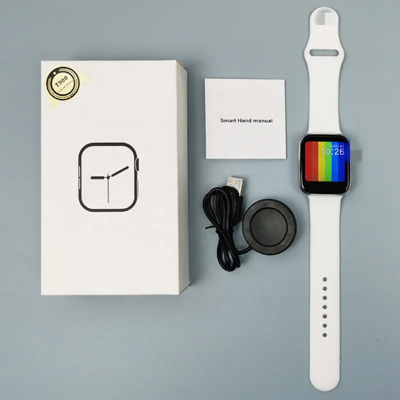 

2021 new arrivals smart watch T900 Reloj series 6 Heart Rate BT Call T900 android smart watch men women, Black, silver, rose gold