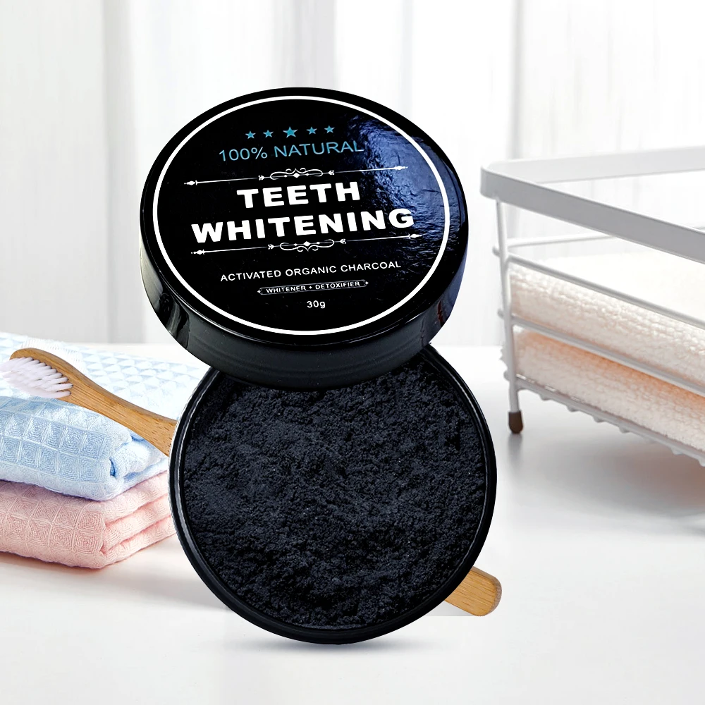 

Private Logo Mint Charcoal Powder Natural For Teeth Whitening Food Grade Activated Carbon Tooth Powder, Black