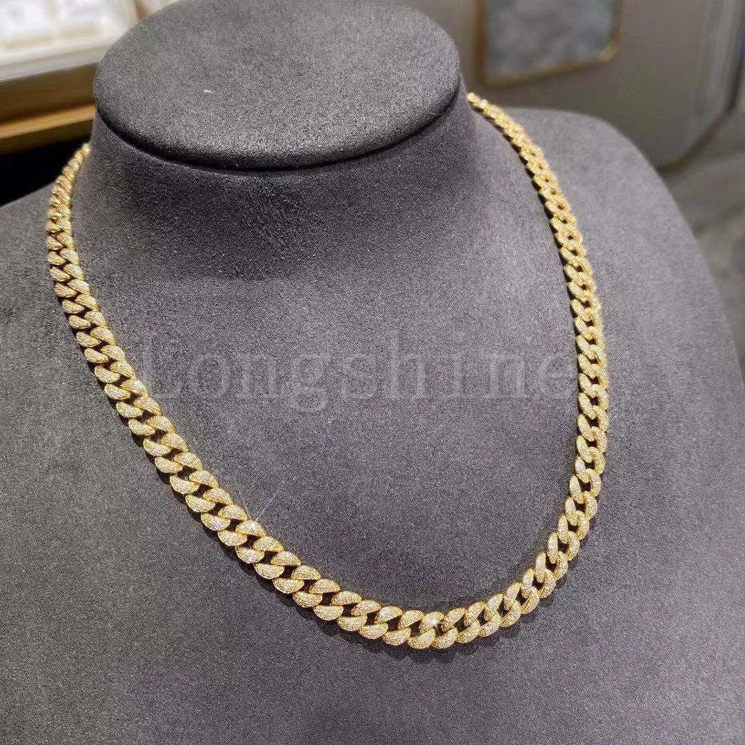 

Longshine 18K Gold Yellow And White Color Cuban Chain Necklace And Bracelet