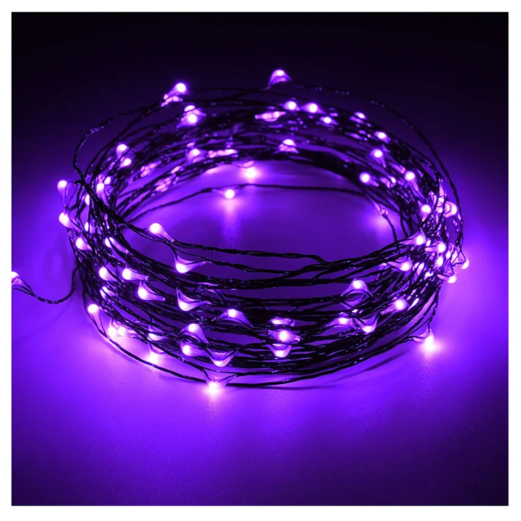 Usb 10m Led Orange Purple Christmas Lights Black Wire Party Wedding ...