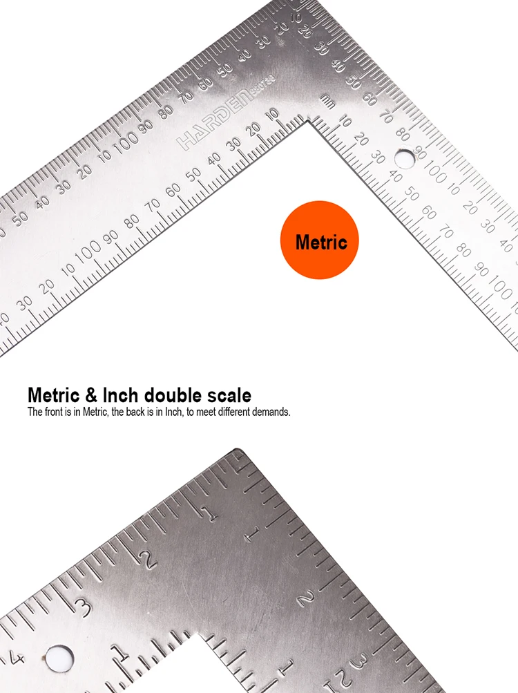 Harden Professional  Steel Try Square Ruler 40x60cm