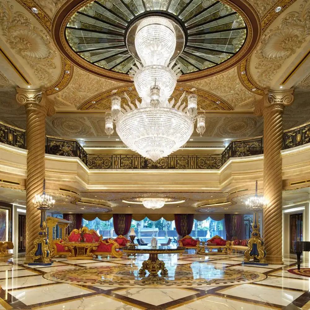 

Hotel customized large glass empire chandeliers imported from china