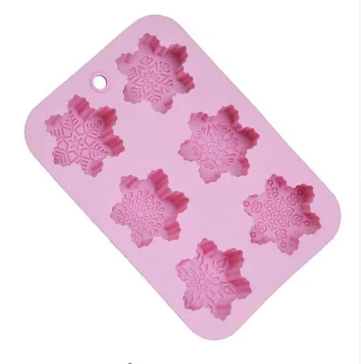 

New Silicone Pudding Candy Mold 6 Cavity Snow FlowerSilicone Mold Supplies Craft Soap Mould Decorating Handmade Candle Mold, Pink or according to your request.