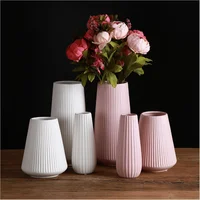 

Home decoration nordic style matt glazed fluted ceramic vase wholesale