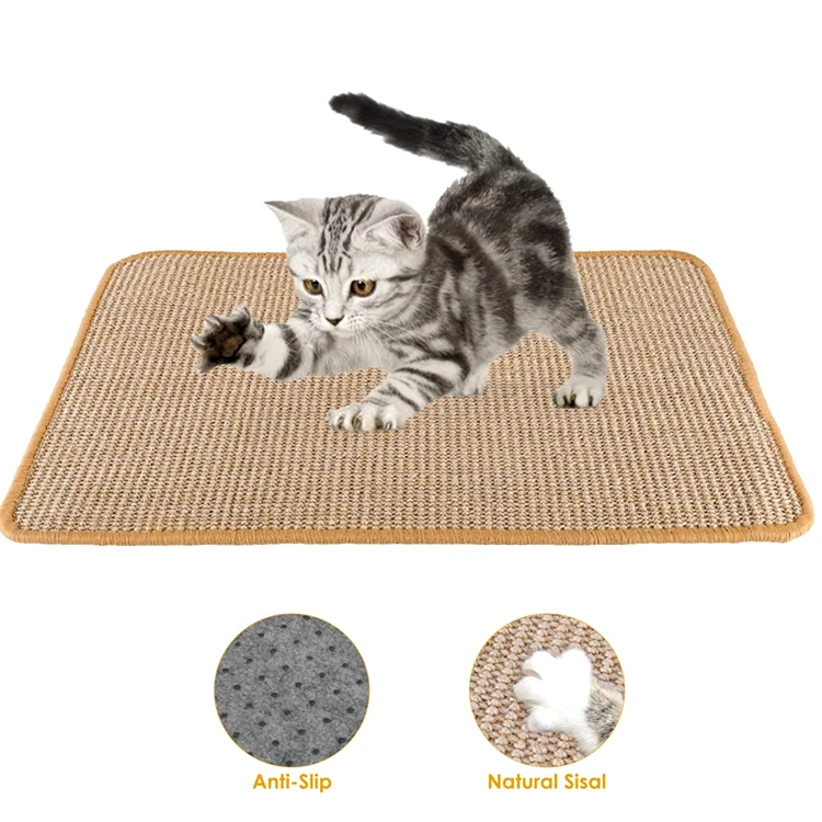

Cat Scratcher Mat, Durable Natural Sisal Protecting Carpet Sofa Furniture Woven Rope Scratching Pad for Cat Grinding Claws
