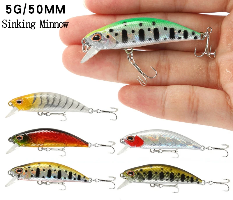 

Hot Sell Mini Minnow 5.5cm/5g Sinking Minnow Pesca Fishing Minnow