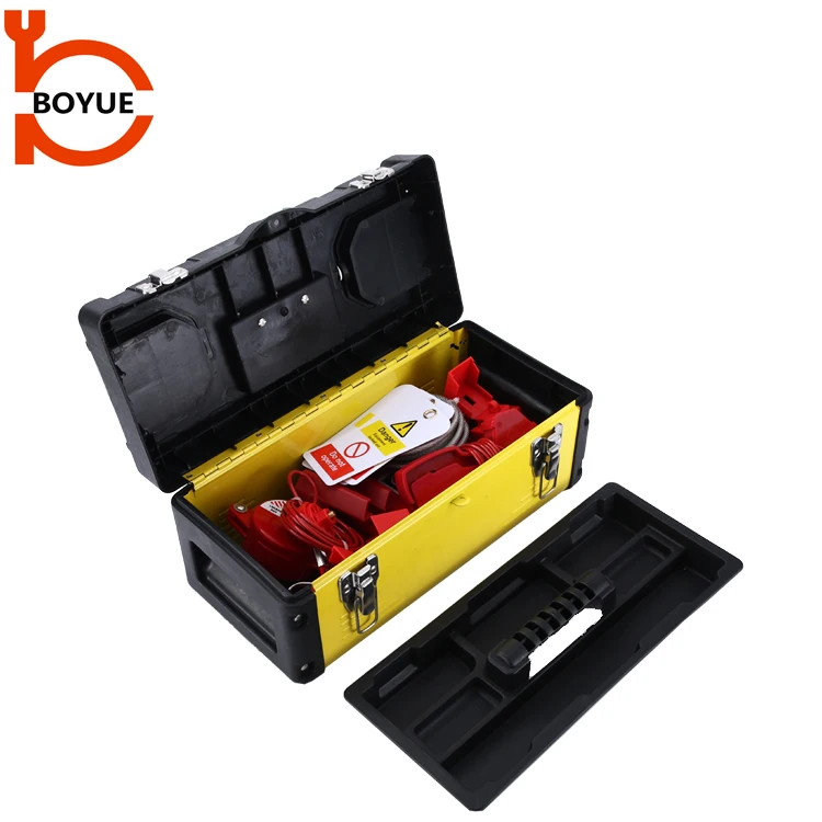 17'' Yellow Safety Lockout Tagout Tool Box,Safety Padlock Loto Lock ...