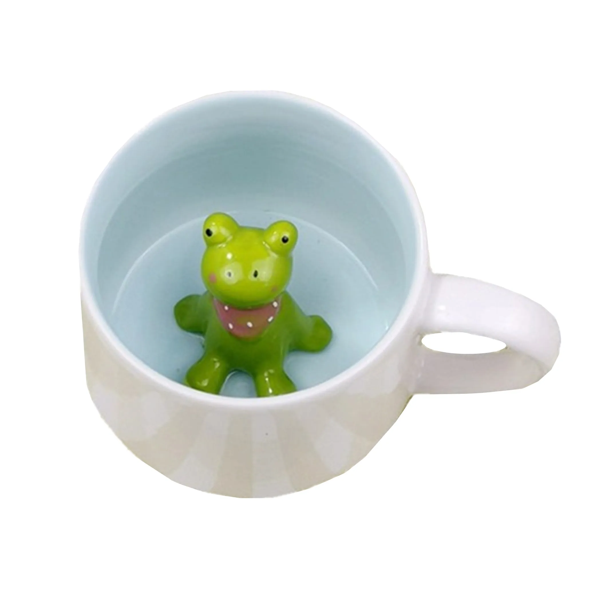 

Ceramic 3D Cup with animal inside Cute bunny little panda frog water cups children morning milk mug birthday gift