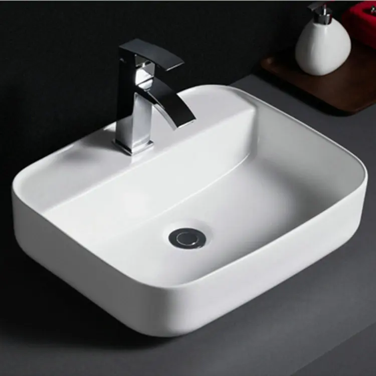 514 Classic sanitary ware rectangular table mounted ceramic vessel basins
