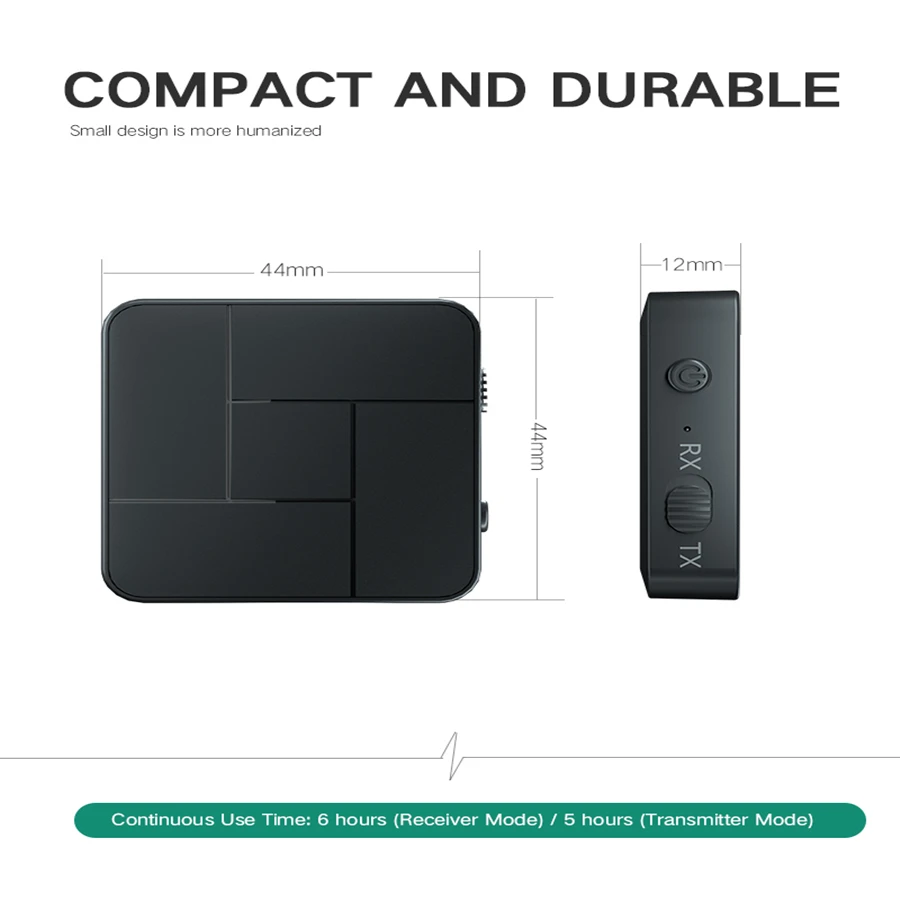 KN326 BT 5.0 Receiver Transmitter 3.5mm AUX Jack RCA USB Dongle Wireless Audio Adapters Handsfree Call Microphone For Car TV - ANKUX.COM