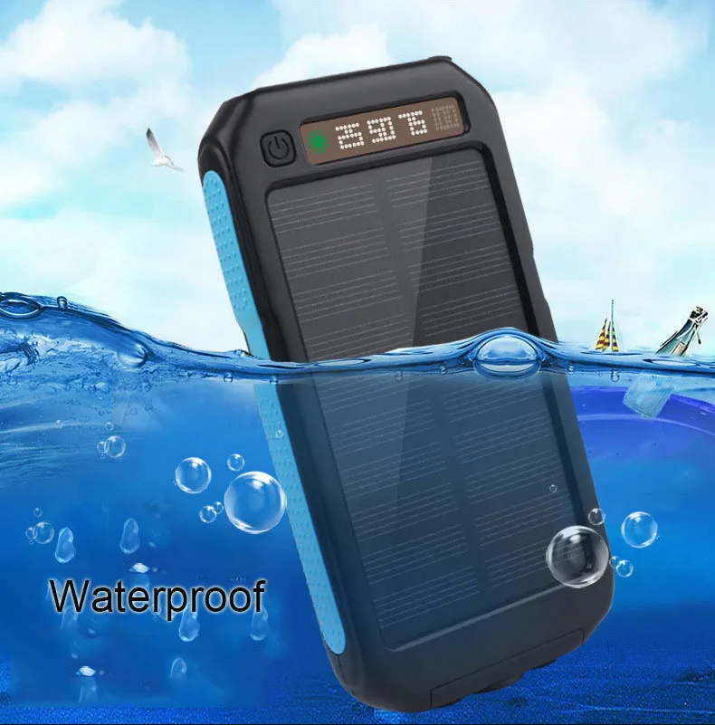

Outdoor Waterproof Portable Solar power bank 50000mah USB External Battery