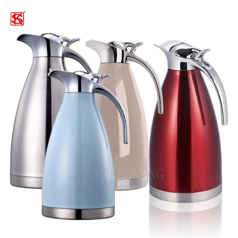 

Restaurant Service Stainless Steel Colorful Thermos Coffee Pot Vacuum Carafe Pot With Handle, Silver/red/blue/gold/pink
