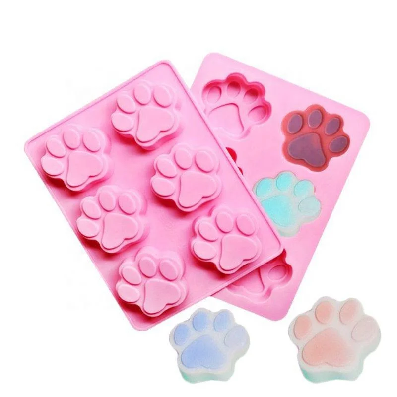 

New Silicone Mold Puppy Paw Bakeware Dog Cat Footprint Paw Shapes Cake Molds Cookie DIY Cake Decorating Baking Moulds, As shown
