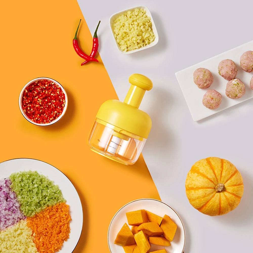 

Manual Garlic Crusher Mincer Garlic Chopper Food Crusher Garlic Press Grinder Fruit Vegetable Tools Gadgets Kitchen Accessories, Yellow