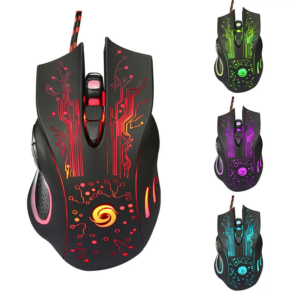 

LED Optical 6D USB Wired Gaming Game Mouse Gaming Mice for PC 6 Buttons with Scroll Wheel 5 Million Cycle