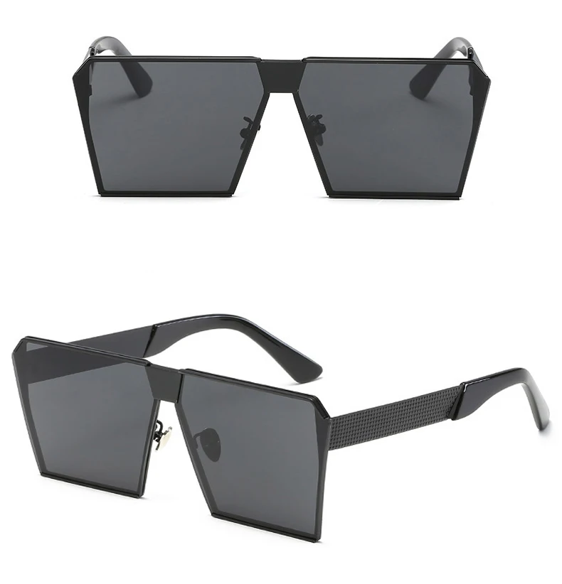 

OEM/ODM Acceptable Fashion 14 Color Oversized Square Metal Frame Sunglasses Metal Frame