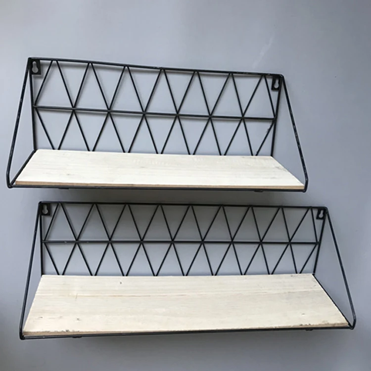 Set of 2 Custom Hot Selling Floating Display Wall Shelves with Bracket