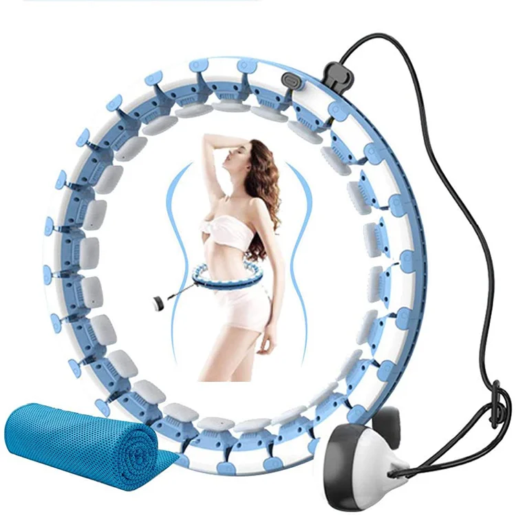 

2021 Hot Sale Non-drop Digital Count Adjustable Massage hula hoops for adults weight loss